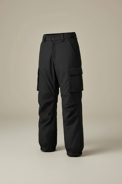 Pantalon Randonnée Noir Cargo Ample Imperméable Unisexe - Polyester - vue 3