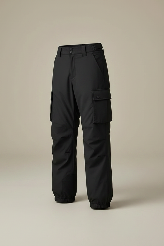 Pantalon Randonnée Noir Cargo Ample Imperméable Unisexe - Polyester - vue 3