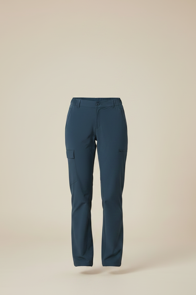 Pantalon Randonnée Femme Cargo Bleu Extensible Léger - Polyester - vue 3