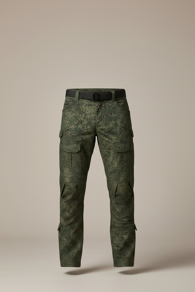 Pantalon Randonnée Camouflage Vert Multipoches Homme Tactique - Toile - vue 3