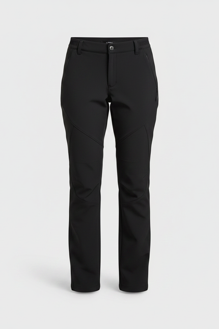 Pantalon Randonnée Noir Coupe Droite Chaud Femme - Polyester - vue 3