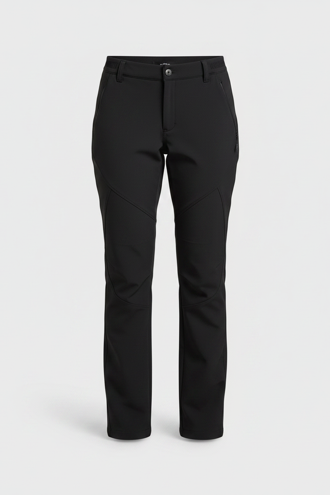 Pantalon Randonnée Noir Coupe Droite Chaud Femme - Polyester - vue 3
