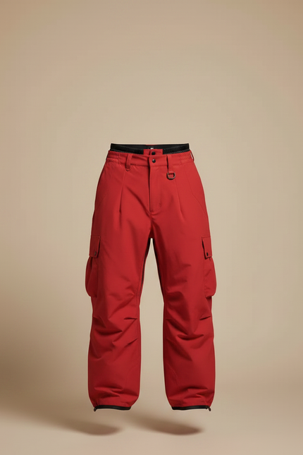 Pantalon Randonnée Rouge Ample Cargo Homme Imperméable - Polyester - vue 3