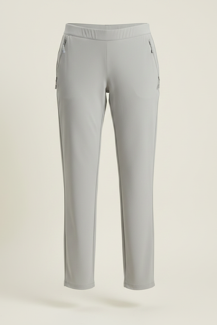 Pantalon Randonnée Femme Gris Clair Léger Élastique - Polyester - vue 3