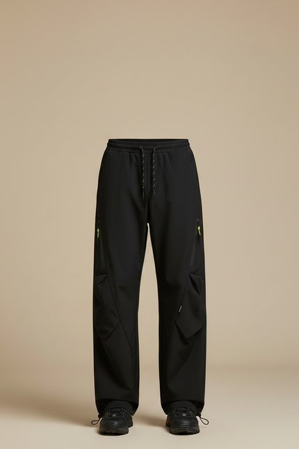 Pantalon Randonnée Noir Ample Cargo Imperméable Homme - Polyester - vue 3