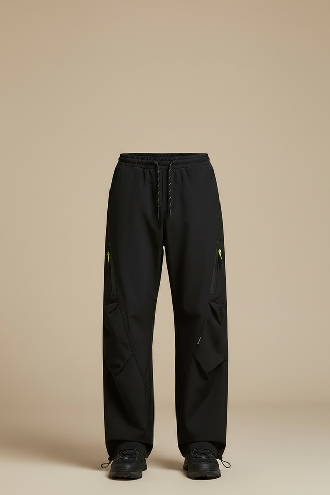 Pantalon Randonnée Noir Ample Cargo Imperméable Homme - Polyester - vue 3