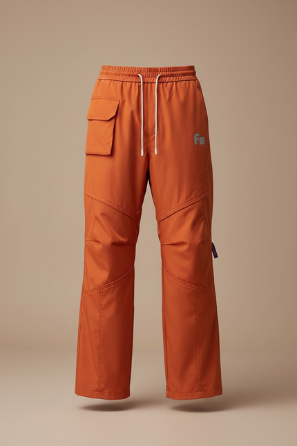 Pantalon Randonnée Orange Ample Décontracté Fonctionnel - Polyester - vue 3