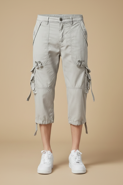 Pantalon Randonnée Capri Cargo Gris Décontracté Homme - Toile - vue 3