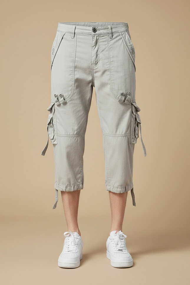 Pantalon Randonnée Capri Cargo Gris Décontracté Homme - Toile - vue 3