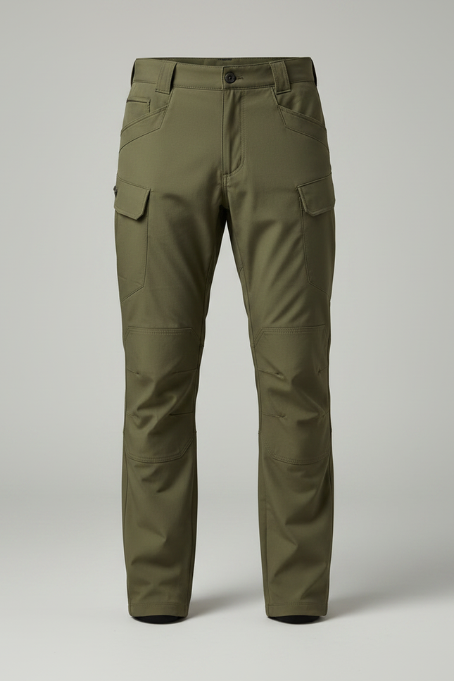 Pantalon Randonnée Cargo Vert Militaire Multi-Poches Homme - Kaki Polyester - vue 3