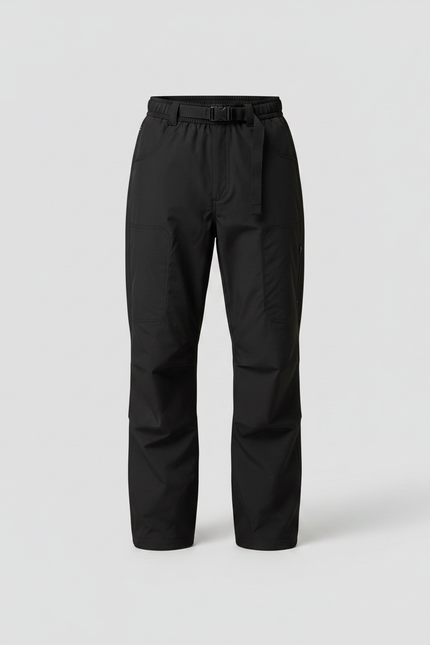 Pantalon Randonnée Noir Ceinturé Ample Homme - Polyester - vue 3