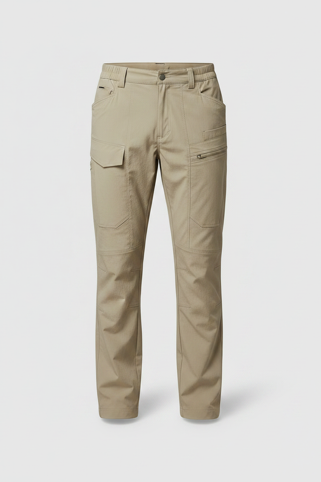 Pantalon Randonnée Beige Cargo Multi-Poches Léger Homme - Polyester - vue 3