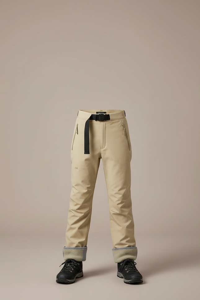 Pantalon Randonnée Beige Imperméable Enfant Doublé Polaire - Polyester - vue 3