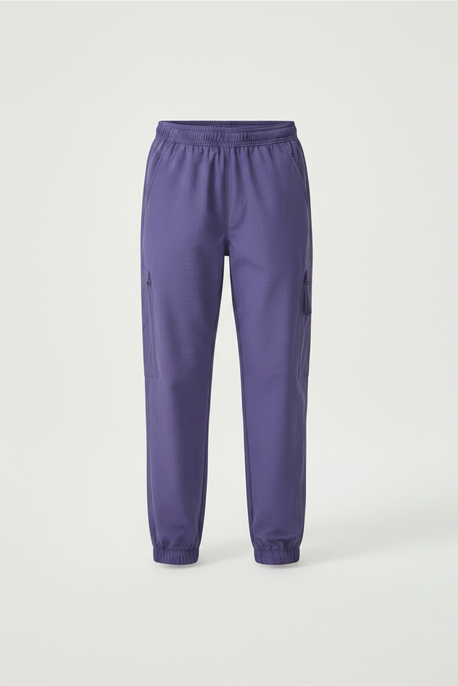 Pantalon Randonnée Enfant Violet Léger Cargo Élastiqué - Polyester - vue 3