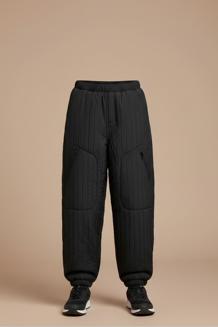 Pantalon Randonnée Noir Enfant Matelassé Doublé Chaud - Polyester - vue 3