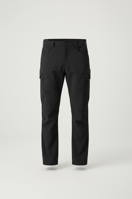 Pantalon Randonnée Noir Cargo Softshell Homme - Polyester - vue 3