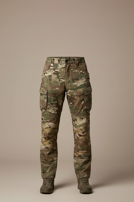 Pantalon Randonnée Camouflage Militaire Cargo Résistant Homme - Multicolore Toile - vue 3