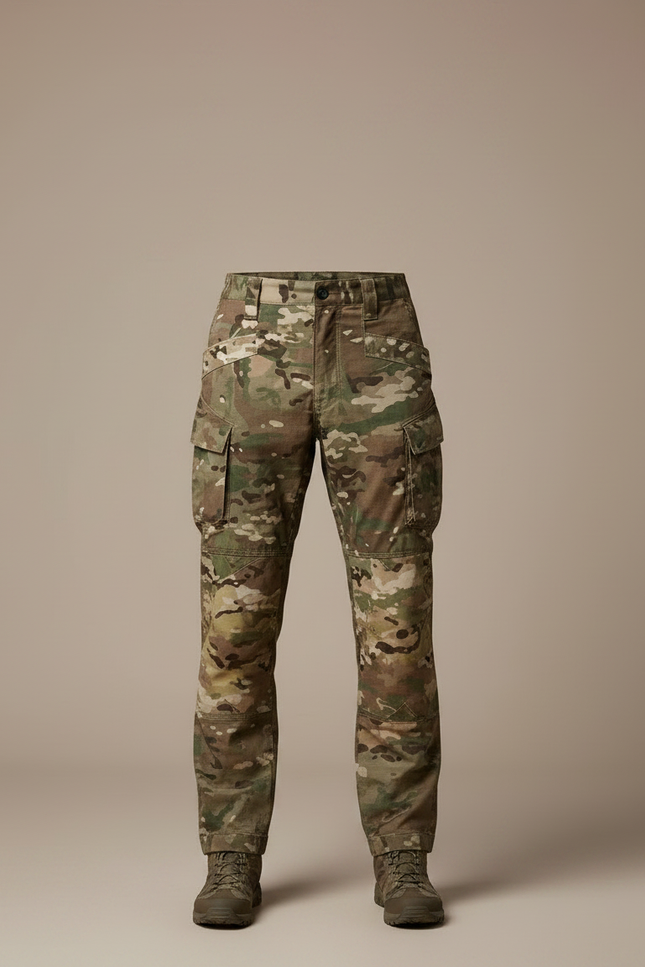Pantalon Randonnée Camouflage Militaire Cargo Résistant Homme - Multicolore Toile - vue 3