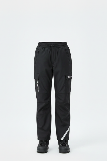 Pantalon Randonnée Noir Cargo Enfant Imperméable Réfléchissant - Polyester - vue 3