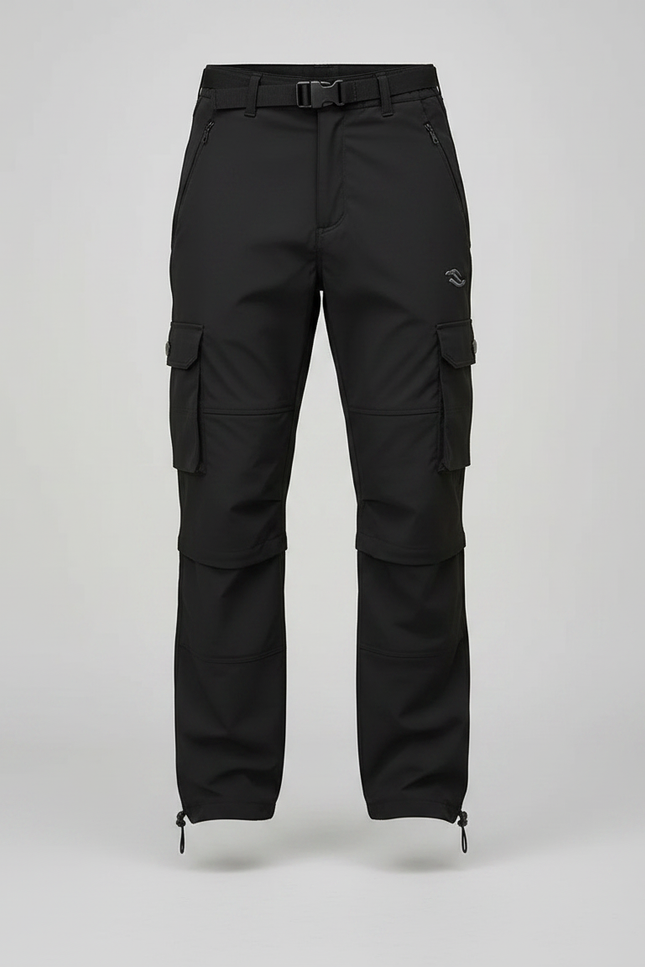 Pantalon Randonnée Noir Convertible Léger Cargo Homme - Polyester - vue 3