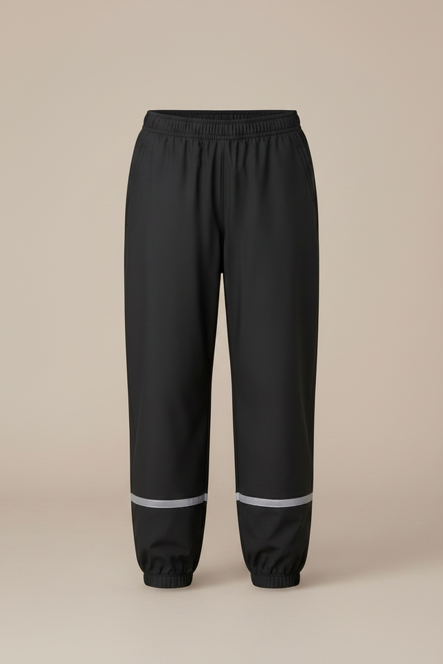 Pantalon Randonnée Noir Imperméable Réfléchissant Enfant - Polyester - vue 3
