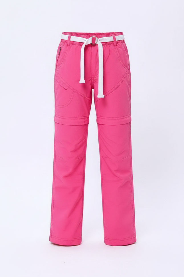 Pantalon Randonnée Rose Ample Enfant Cordon - Polyester - vue 3