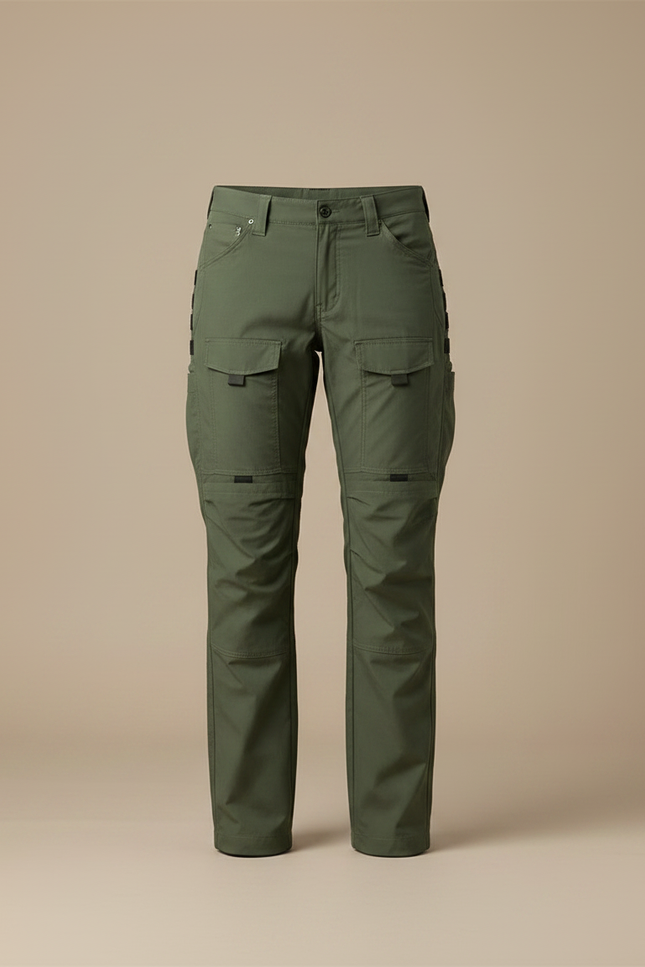 Pantalon Randonnée Vert Militaire Cargo Femme Ajustable - Kaki Polyester - vue 3