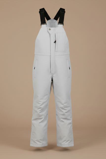 Pantalon Randonnée Gris Imperméable Bretelles Hiver Enfant - Polyester - vue 3