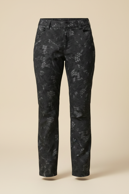 Pantalon Randonnée Camouflage Femme Slim Imperméable - Noir Polyester - vue 3