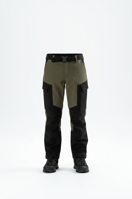 Pantalon Randonnée Kaki Noir Multipoches Enfant Robuste - Multicolore Polyester - vue 3