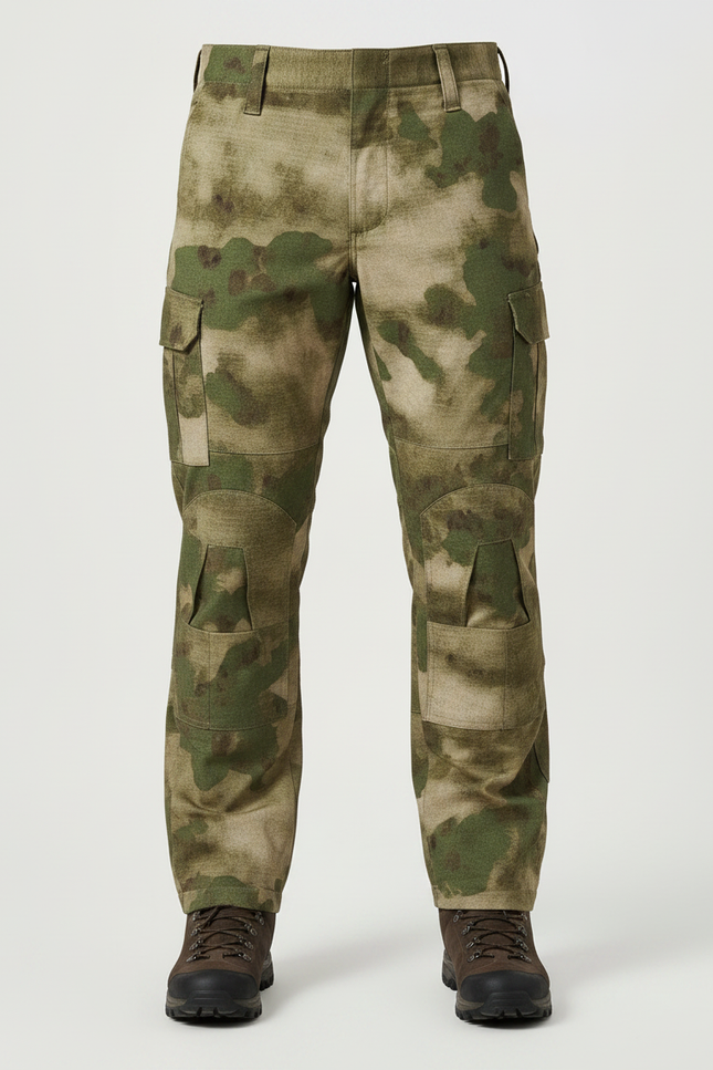 Pantalon Randonnée Camouflage Cargo Militaire Multipoches Homme - Multicolore Toile - vue 3