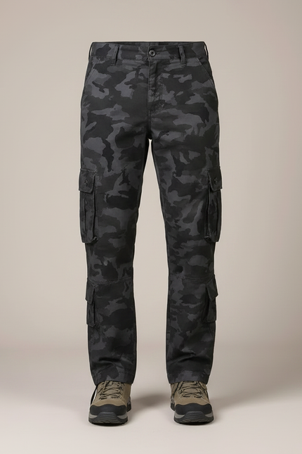 Pantalon Randonnée Camouflage Cargo Tactique Homme Coton - Gris Toile - vue 3
