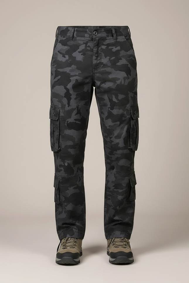Pantalon Randonnée Camouflage Cargo Tactique Homme Coton - Gris Toile - vue 3