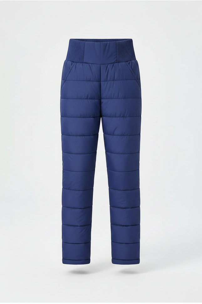 Pantalon Randonnée Bleu Matelassé Chaud Hiver Enfant - Marine Polyester - vue 3
