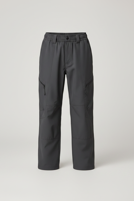 Pantalon Randonnée Gris Imperméable Ample Enfant Sport - Polyester - vue 3