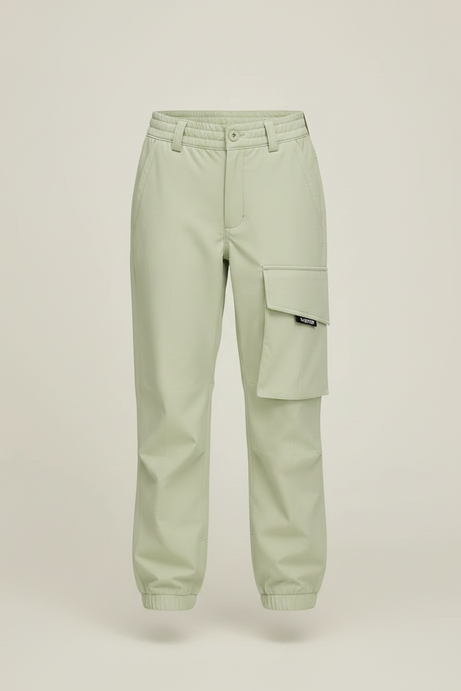 Pantalon Randonnée Vert Clair Cargo Ample Enfant - Polyester - vue 3