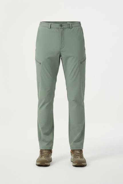 Pantalon Randonnée Homme Vert Cargo Léger Coupe Droite - Polyester - vue 3