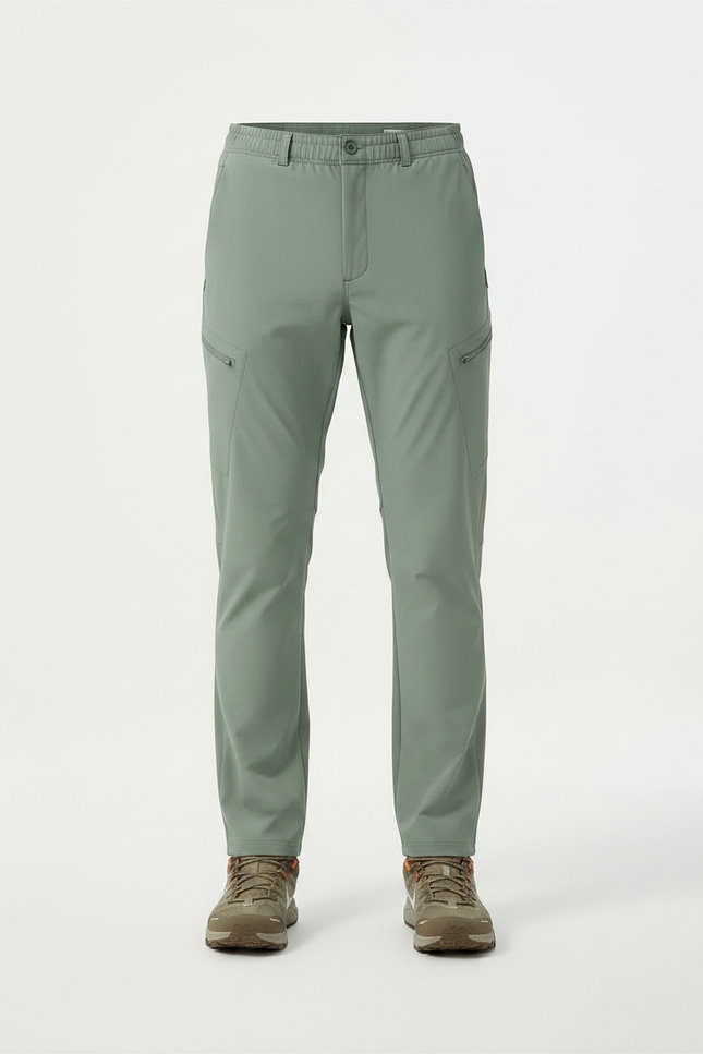 Pantalon Randonnée Homme Vert Cargo Léger Coupe Droite - Polyester - vue 3