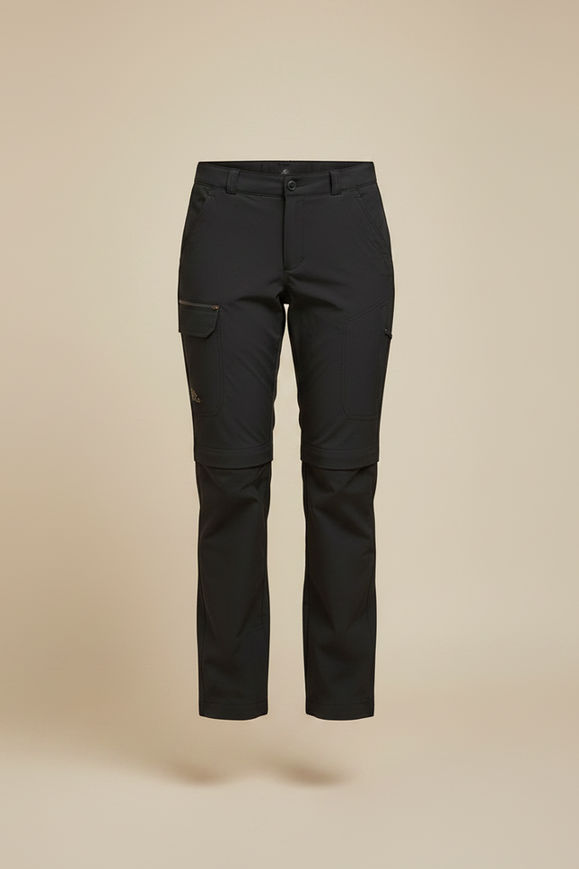 Pantalon Randonnée Noir Convertible Léger Femme - Polyester - vue 3