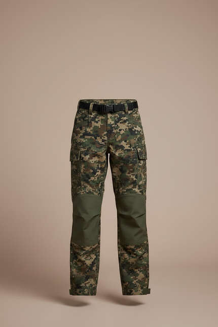 Pantalon Randonnée Camouflage Vert Genoux Renforcés Enfant - Polyester - vue 3