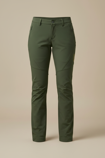 Pantalon Randonnée Vert Olive Femme Stretch Léger - Kaki Polyester - vue 3