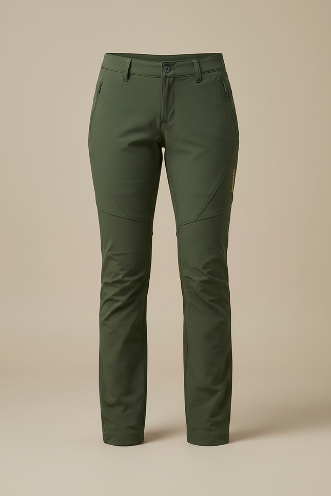 Pantalon Randonnée Vert Olive Femme Stretch Léger - Kaki Polyester - vue 3
