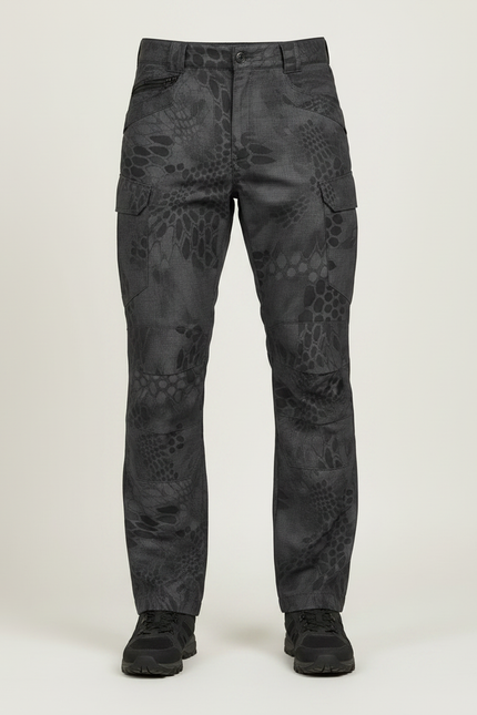 Pantalon Randonnée Gris Camouflage Tactique Multi-Poches Homme - Polyester - vue 3