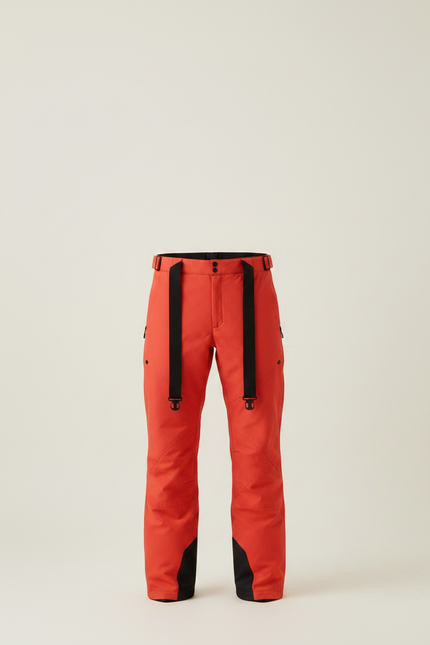 Pantalon Randonnée Orange Bretelles Imperméable Homme - Polyester - vue 3