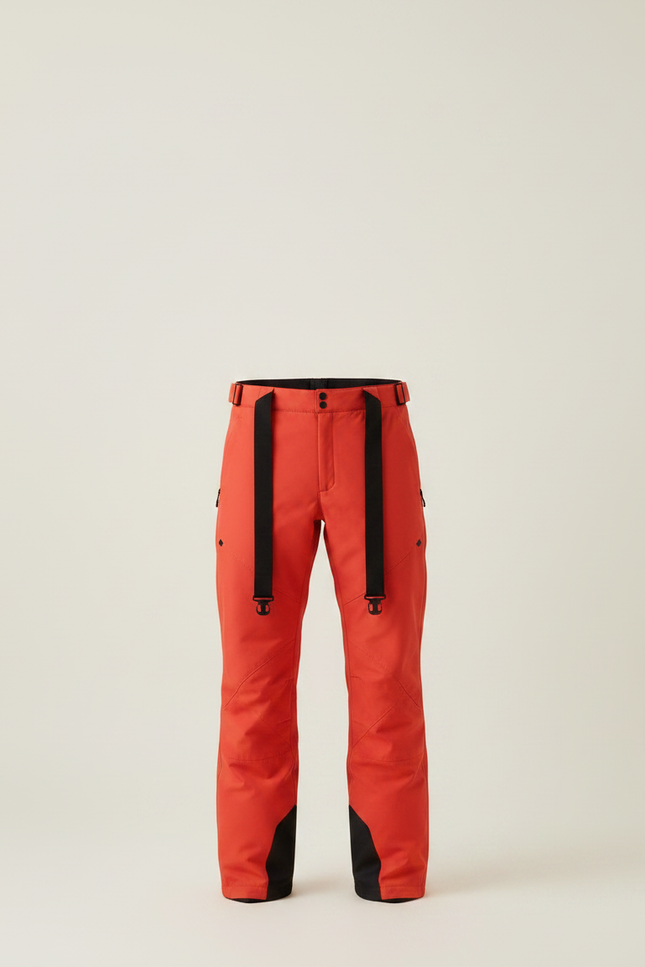 Pantalon Randonnée Orange Bretelles Imperméable Homme - Polyester - vue 3