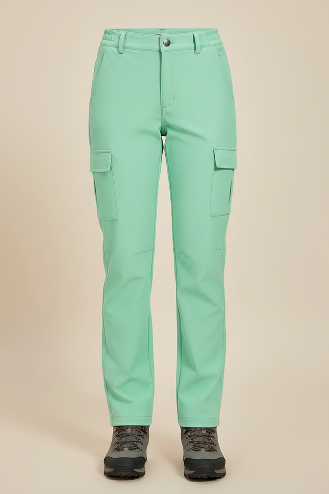 Pantalon Randonnée Vert Menthe Cargo Imperméable Femme - Polyester - vue 3