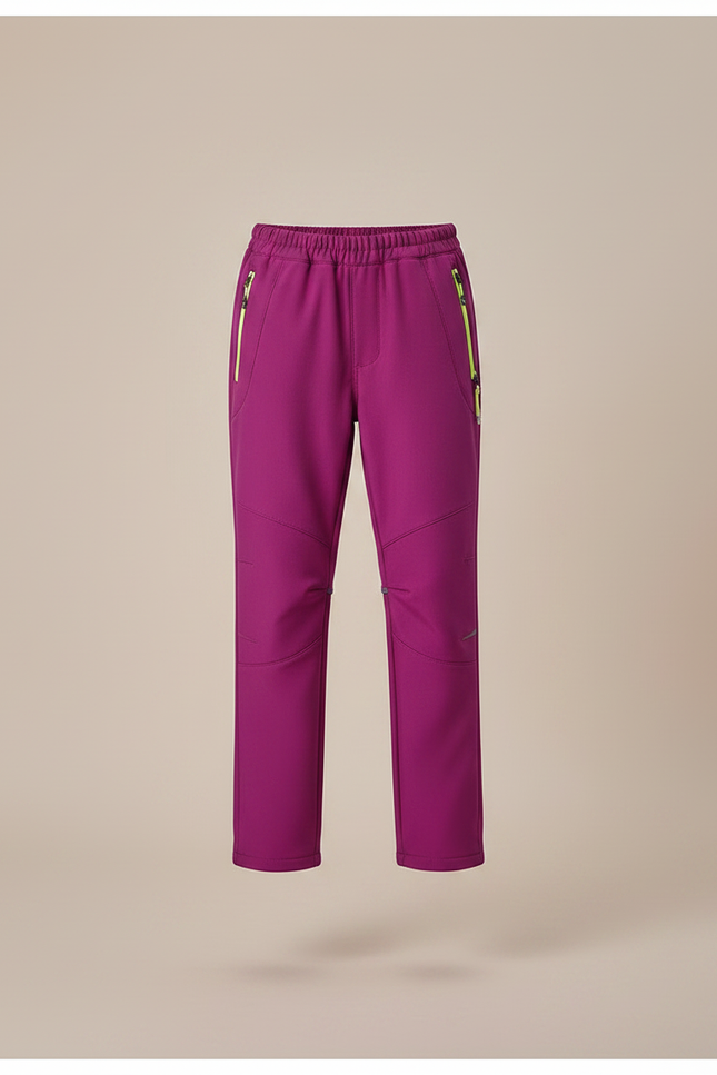 Pantalon Randonnée Violet Enfant Doublé Polaire Coupe Droite - Polyester - vue 3
