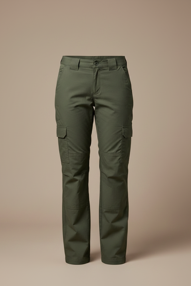 Pantalon Randonnée Kaki Cargo Droit Multipoches Femme - Polyester - vue 3