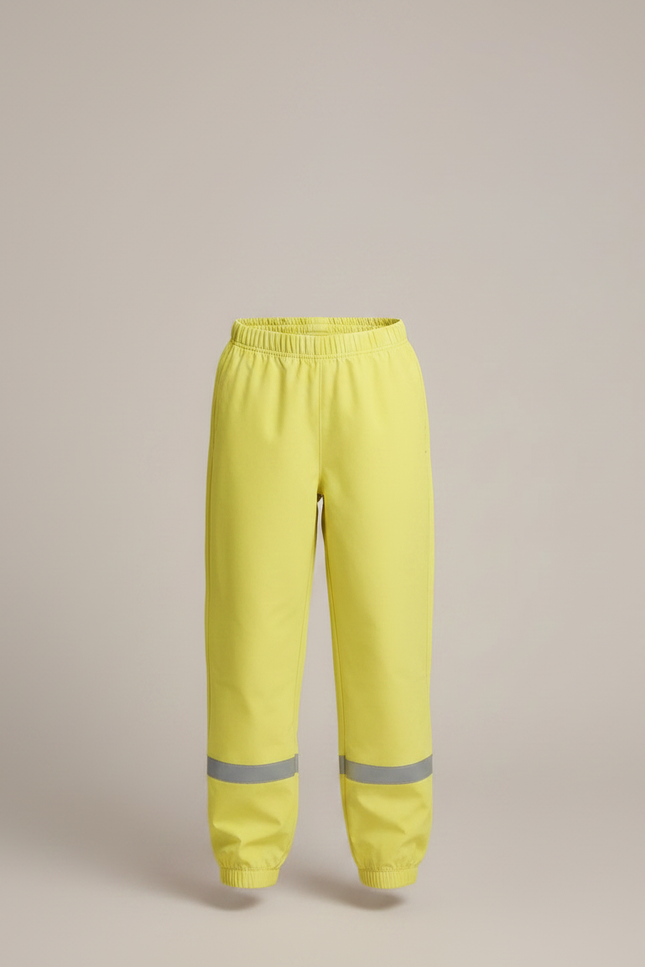 Pantalon Randonnée Jaune Fluorescent Ample Imperméable Enfant - Polyester - vue 3