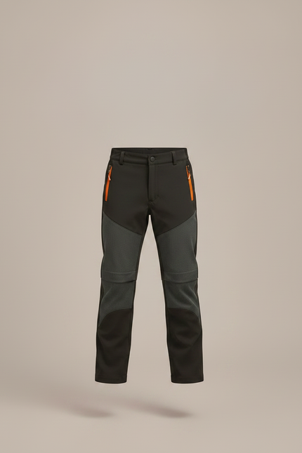 Pantalon Randonnée Enfant Bicolore Imperméable Coupe-vent Gris - Polyester - vue 3